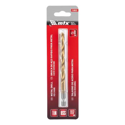 Broca Aço Rápido 8 mm Mtx Haste Sextavada HSS