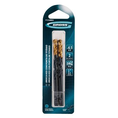 Broca Aço Rápido 6,5 Mm 2 Peças Gross Golden Tip Hss