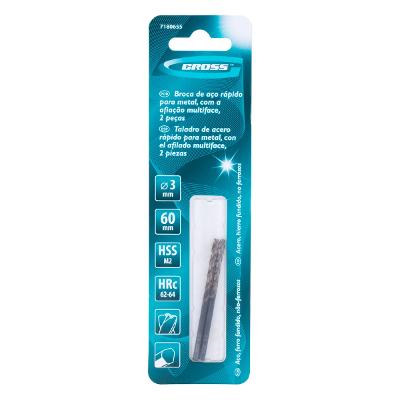 Broca Aço Rápido Gross 3 X 60 Mm M2 2 Peças