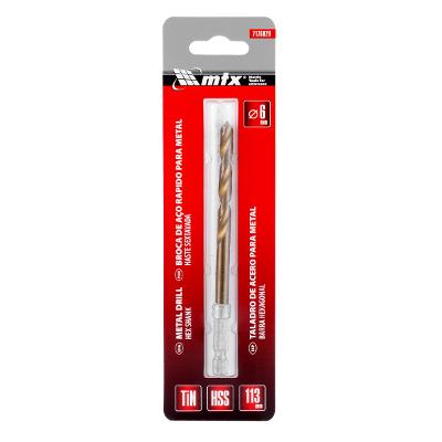 Broca Aço Rápido 6 mm Mtx Haste Sextavada Nitreto