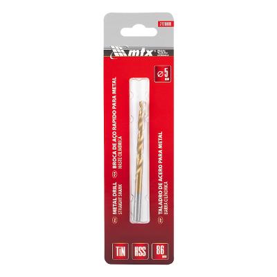Broca Aço Rápido 5 mm Mtx Nitreto De Titânio Para Metal