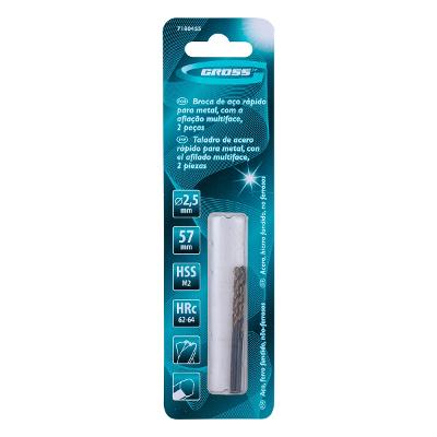 Broca Aço Rápido 2,5 X 57 mm M2 2 Peças Gross