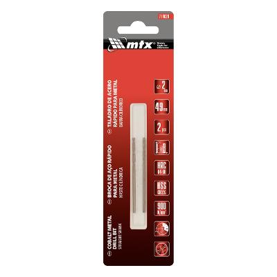 Broca Aço Rápido 2 mm 2 Peças MTX Cobalto 5%