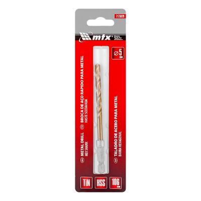 Broca Para Metal Mtx 5 mm Aço Rápido Haste Sextavada