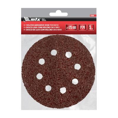 Disco De Lixa Com Velcro 125 Mm Grão 24 5 Peças Mtx