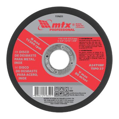 Disco De Desbaste Mtx Metal 115 X 4,8 X 22,23 Mm