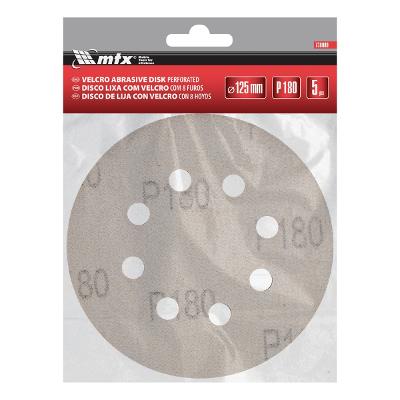 Disco De Lixa 125 Mm Grão 180 5 Peças Mtx
