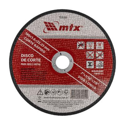 Disco De Corte Inox E Metal 180mm Mtx