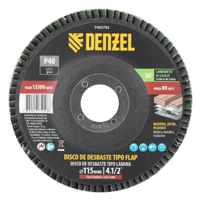 Disco Flap Denzel 7402755 115 X 22,2 mm Grão 40