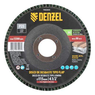 Disco Flap Denzel 115 X 22,2 Mm Grão 24 7402655