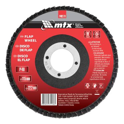 Disco Flap Grão 40 115 X 22,2 Mm Mtx 1 Peça
