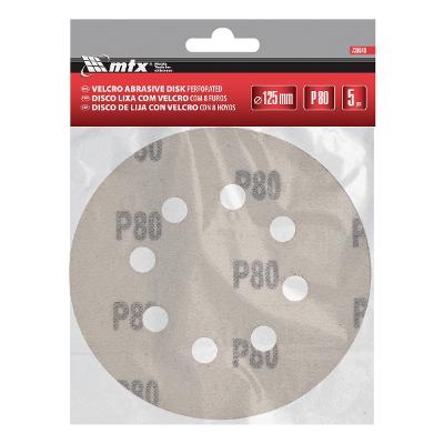 Disco De Lixa Mtx 738049 Grão 80 125 Mm 5 Peças