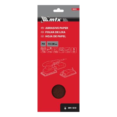Folha De Lixa Grão 40 115x280mm 5 Peças Mtx