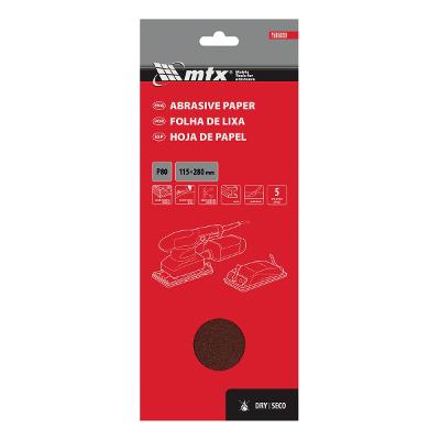 Folha De Lixa Grão 80 115x280 mm 5 Pçs Mtx