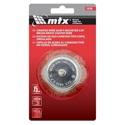 Escova Tipo Copo Mtx Latonada 75 mm Haste 6 mm 4500 Rpm