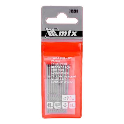 Jogo De Brocas Aço Rápido 2 Mm 10 Peças Mtx Standard