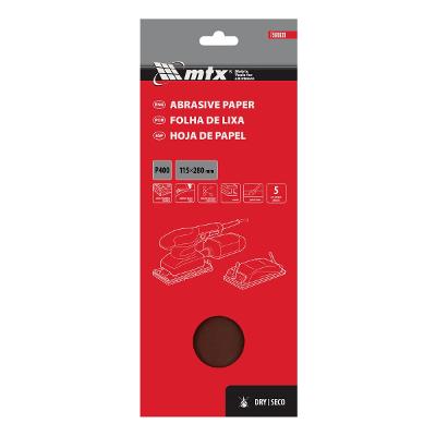 Folha De Lixa Mtx Grão 400 115x280 Mm 5 Peças