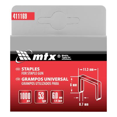 Grampos Para Grampeadores Tipo 53 6 mm 1000 Peças Mtx