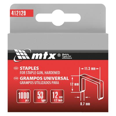 Grampos Tipo 53 12 mm 1000 Peças Mtx Aço