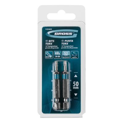 Kit 2 Bits Torx T10 50 mm Aço S2 Gross