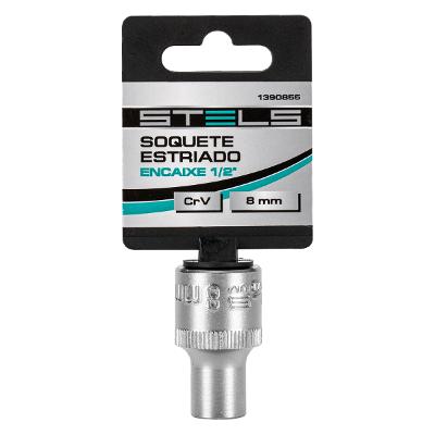 Soquete Estriado 8 mm 1/2 Pol Cromo Vanádio Stels