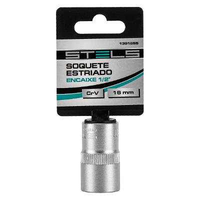 Soquete Estriado 16 mm Encaixe 1/2 Polegada Stels