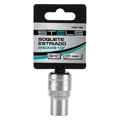 Soquete Estriado 11 Mm Encaixe 1/2 Polegada Stels