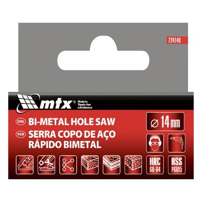 Serra Copo Bimetal 14 mm Mtx Aço Rápido