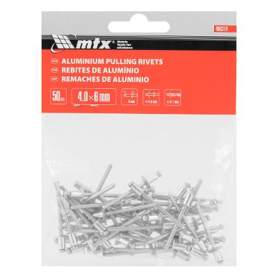 Rebites De Repuxo Mtx 4 X 6 Mm 50 Peças Alumínio Aço