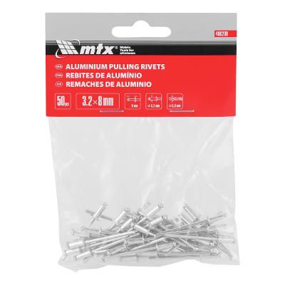 Rebites De Repuxo Mtx 3,2 X 8 Mm 50 Peças Alumínio