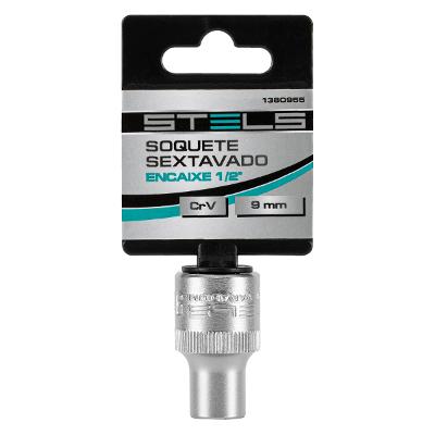 Soquete Sextavado 9 mm Encaixe 1/2 Polegadas Stels