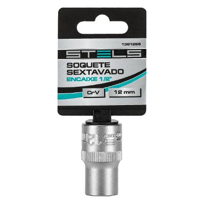 Soquete Sextavado 12 mm Encaixe 1/2 Polegada Stels