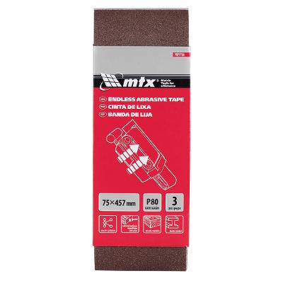 Cinta De Lixa Mtx Grão 80 457x75 Mm 3 Peças