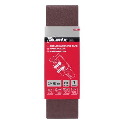 Cinta De Lixa Mtx Grão 80 533x75 Mm 3 Peças