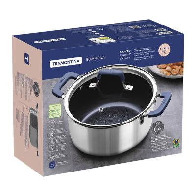 Caçarola Tramontina Romagna 5,24 L 24 cm Inox Indução