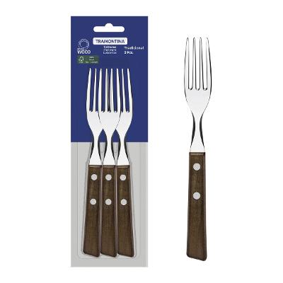 Conjunto 03 Garfos De Mesa Tramontina Tradicional Aço Inox