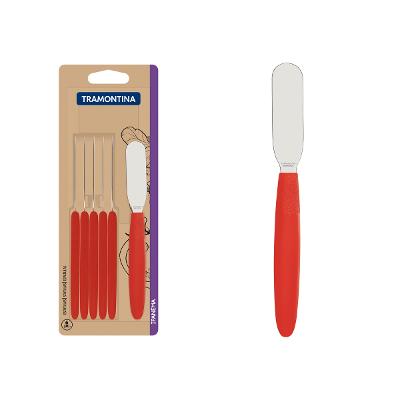 Conjunto 6 Espátulas Tramontina Ipanema Aço Inox Vermelho