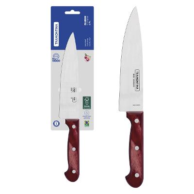 Faca Chef Tramontina Polywood 7 Polegadas Aço Inox Vermelho