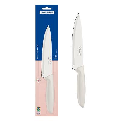 Faca Chef Tramontina Plenus 17cm 7 Pol Aço Inox Off White