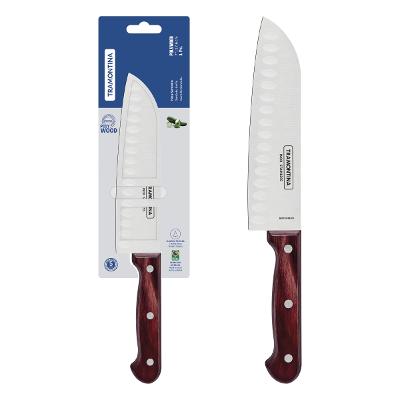 Faca Santoku Tramontina 7 Polegadas Polywood Aço Inox 2mm