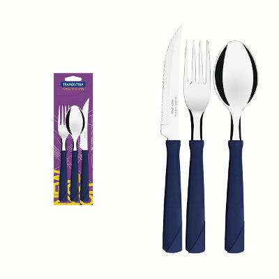 Faqueiro Tramontina New Kolor 3 Peças Aço Inox Azul