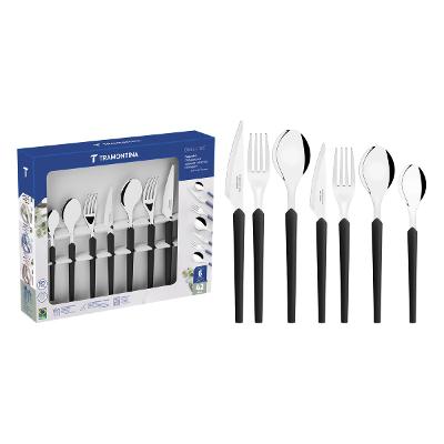 Faqueiro Tramontina Obelline 42 Peças Aço Inox Preto