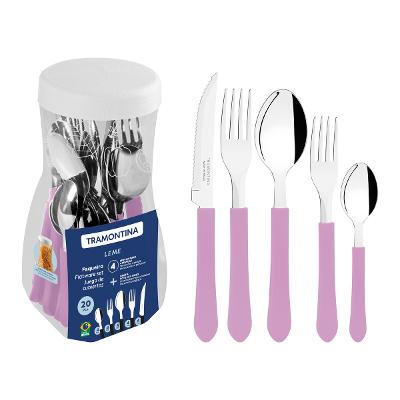Faqueiro Tramontina Leme 20 Peças Aço Inox Cor Lavanda