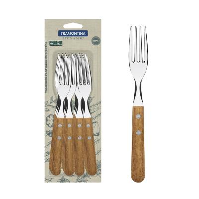 Garfos De Mesa 12 Peças Tramontina Dynamic Inox Madeira
