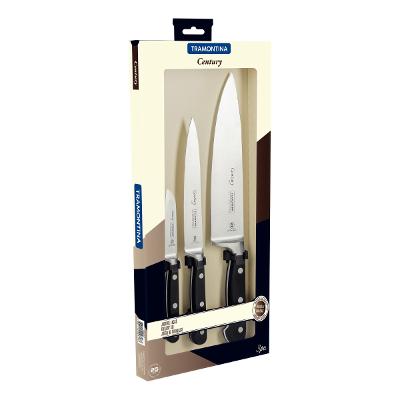 Jogo De Facas Tramontina Century 3 Peças Com Suporte