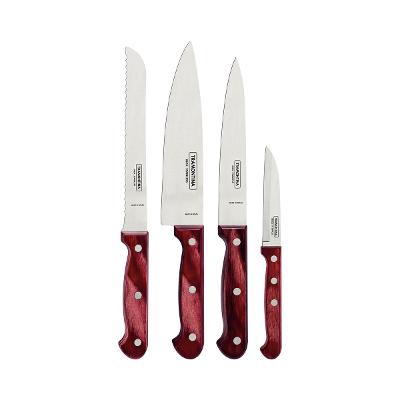 Jogo De Facas 4 Peças Tramontina Polywood Vermelho