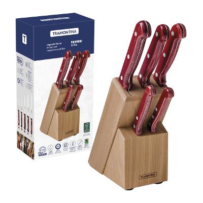 Jogo De Facas Tramontina Polywood 6 Peças Vermelho