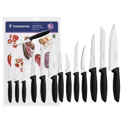 Jogo De Facas Tramontina Plenus 07 Peças Aço Inox Preto