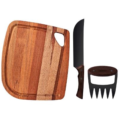 Jogo Para Churrasco Tramontina Black 3 Peças Inox Madeira