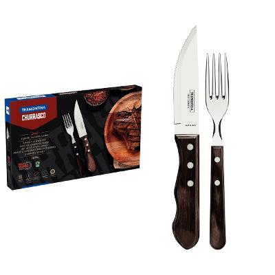 Jogo Talheres Churrasco Jumbo Tramontina 12 Peças Polywood